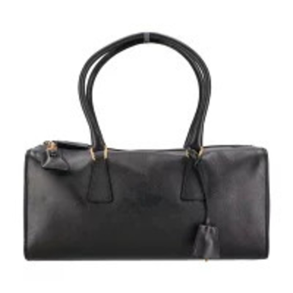PRADA Saffiano Boston Bag Handbag Black